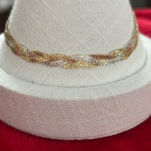 Elegant Gold and Silver Braided Bracelet‎ made in Italy